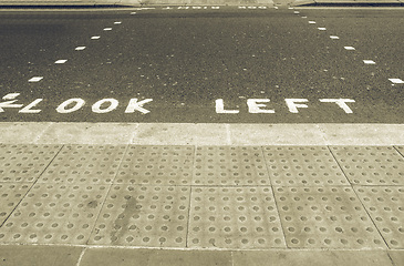 Image showing Vintage looking Look Left sign