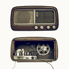 Image showing Vintage looking Old AM radio tuner