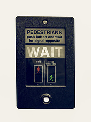 Image showing Vintage looking Wait sign