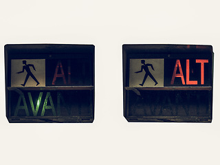 Image showing Vintage looking Red traffic light