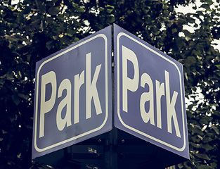 Image showing Vintage looking Parking sign