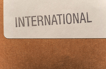 Image showing International label on box