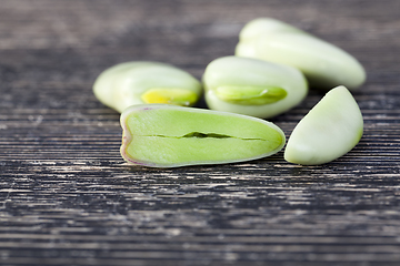 Image showing green unripe and soft bean seeds