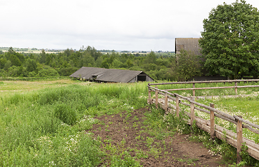 Image showing primitive wooden fence