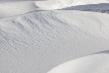 Image showing wavy drifts with snow