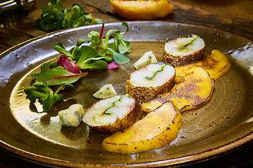 Image showing The fish fillet with green asparagus. Shallow dof.