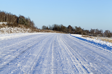 Image showing Road in the snow,