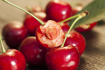 Image showing red ripe cherries