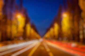 Image showing Blurred background of street road in evening