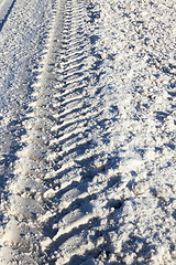 Image showing Traces on the snow ,