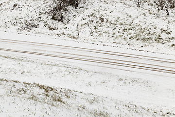 Image showing Snow drifts in winter