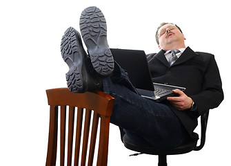 Image showing Tired businessman