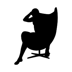 Image showing Sitting Pose Man Silhouette