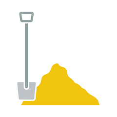 Image showing Icon Of Construction Shovel And Sand