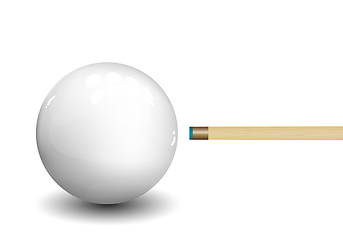 Image showing Billiard Cue Aiming on Ball