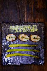 Image showing The fish fillet with green asparagus. Shallow dof.