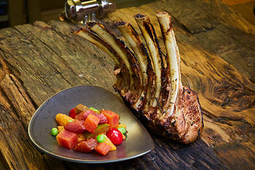 Image showing Lamb rack with limoncello glaze served on a plate