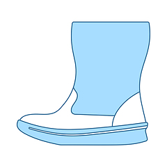 Image showing Woman Fluffy Boot Icon