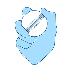 Image showing Hand Holding Cricket Ball Icon