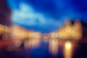 Image showing Ghent canal, Graslei and Korenlei streets at night