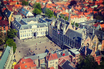 Image showing Aerial view of Bruges (Brugge), Belgium