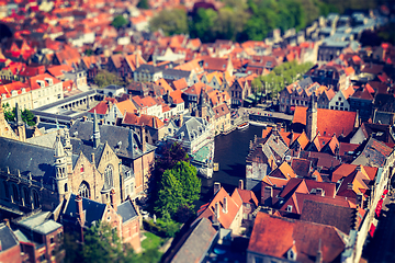 Image showing Aerial view of Bruges (Brugge), Belgium.