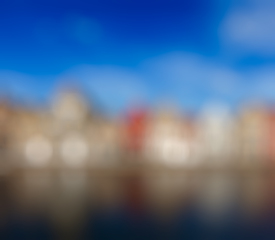 Image showing Blurred defocused background of European town