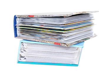 Image showing Pile of photoalbums