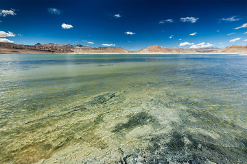 Image showing Himalayan lake Tso Kar in Himalayas, Ladakh, India