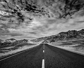 Image showing Road in Himalayas with mountains