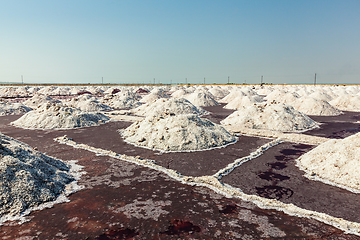 Image showing Salt mine at Sambhar Lake, Sambhar, Rajasthan, India