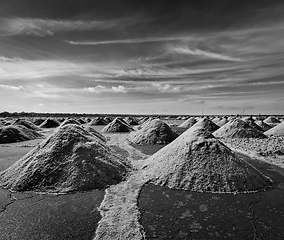 Image showing Salt mine at Sambhar Lake, Rajasthan, India