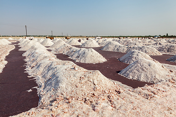 Image showing Salt mine at Sambhar Lake, Sambhar, Rajasthan, India