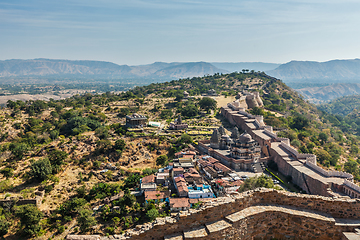 Image showing Temples and houses inside Kumbhalgarh fort. Rajasthan, India