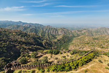 Image showing View of Kumbhalgrh fort walls. Rajasthan, India