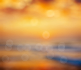 Image showing Ocean sunrise defocused background