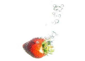 Image showing Strawberry splashing