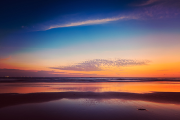 Image showing Sunset on Baga beach. Goa