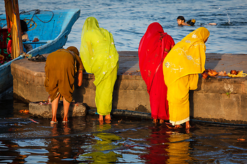 Image showing Women doing morning pooja