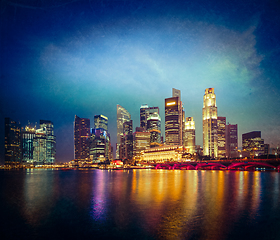 Image showing Singapore skyline in evening