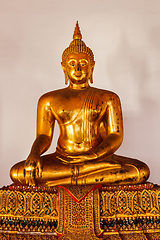 Image showing Sitting Buddha statue close up, Thailand