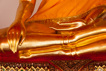 Image showing Sitting Buddha statue details, Thailand