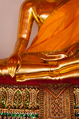 Image showing Sitting Buddha statue details, Thailand