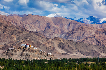 Image showing Thiksey gompa Buddhist monastery in Himalayas.