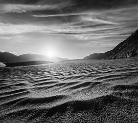 Image showing Sand dunes. Nubra valley, Ladakh, India