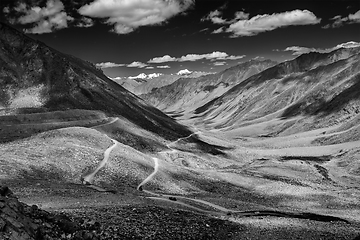 Image showing Himalayan landscape with road, Ladakh, India