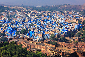 Image showing Aerial view of Jodhpur Blue City. Jodphur, Rajasthan, India