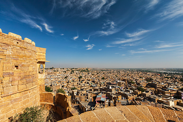 Image showing View of Jaisalmer city from Jaisalmer fort, Rajasthan, India
