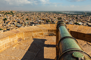 Image showing View of Jaisalmer city from Jaisalmer fort, Rajasthan, India