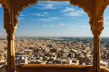 Image showing View of Jaisalmer city from Jaisalmer fort, Rajasthan, India